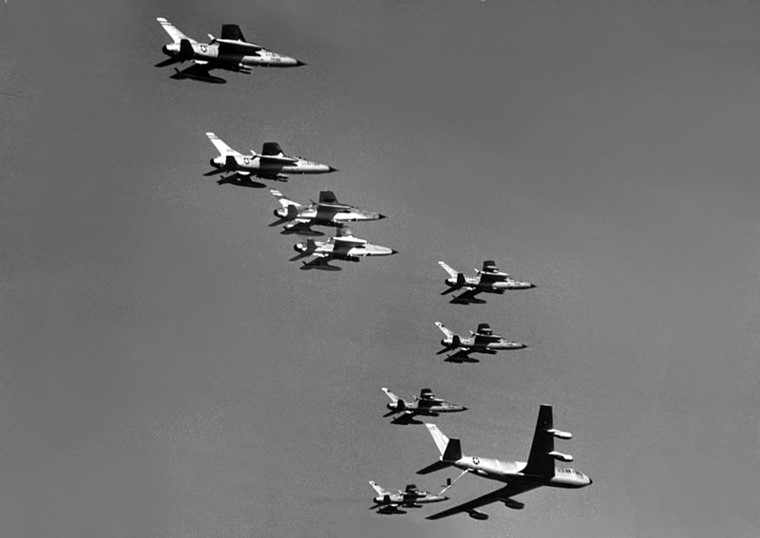 F-105Ds refueling en route to North Vietnam in 1965
