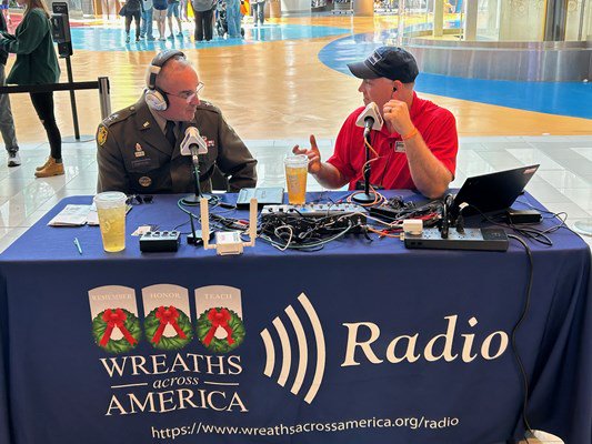 VWC Director Maj. Gen. Edward Chrystal, Jr. is interviewed on Wreaths Across America Radio during th