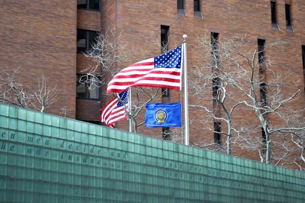 At the New York City Vietnam Veterans Memorial Plaza