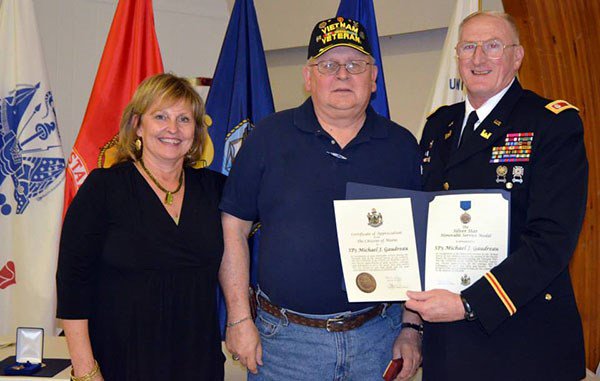 State of Maine Silver Star Honorable Service Medal being awarded to SP5 Michael J Gaudreau 