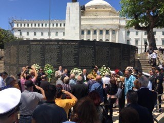 Coast Guard participates in Vietnam Veterans of America Puerto Rico StateStanding at the Memorial of