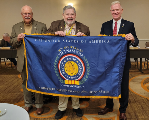 Privileged to present the Commemorative Flag to Honorary Partner, Vietnam Veterans of America &#40;VVA&#41;.