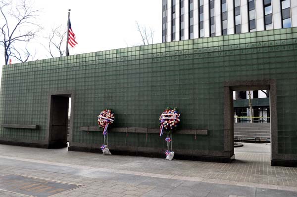 At the New York City Vietnam Veterans Memorial Plaza