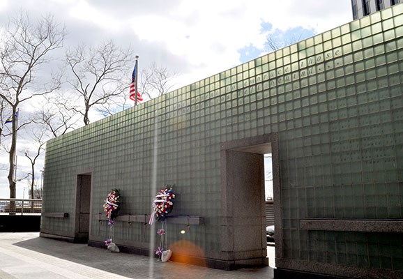 At the New York City Vietnam Veterans Memorial Plaza