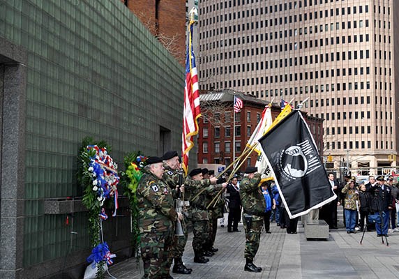 At the New York City Vietnam Veterans Memorial Plaza