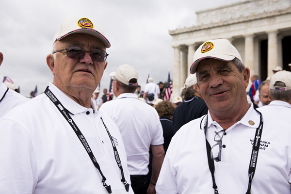 Two Vietnam Veterans from one of four Nebraska Vietnam Veterans flights.