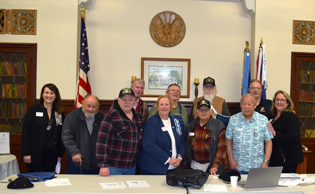 Ceremony for CA VVA Chapter 400 Vietnam veterans by members of the CA Chief Solano Chapter NSDAR.