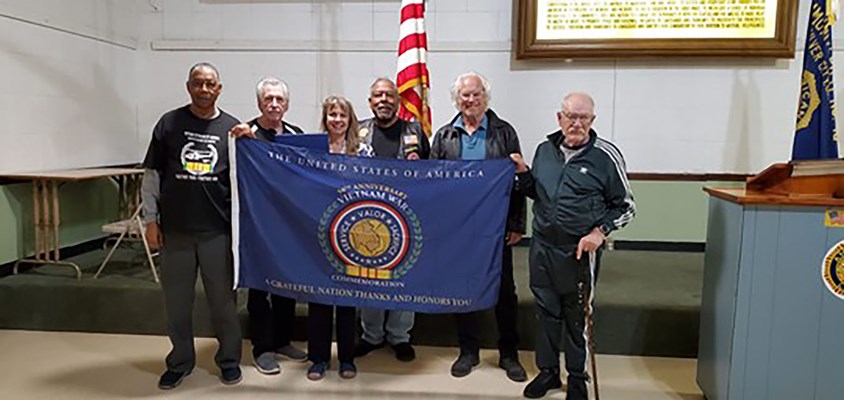 Ceremony for CA VVA Chapter 526 Vietnam veterans by members of the CA Santa Monica Chapter NSDAR.