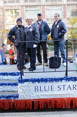 Blue Star Families pose for a quick picture before their turn in the parade.