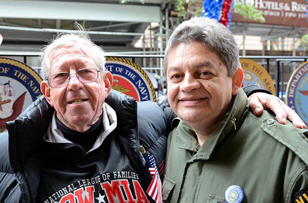 National League of Families member and Vietnam Veteran Victor Martinez after riding The United State