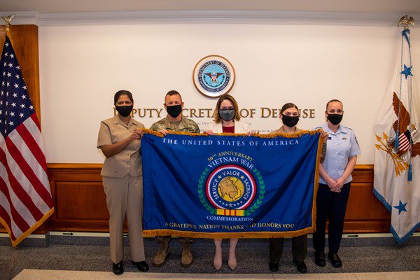 Privileged to present the Commemorative flag to Deputy Secretary of Defense, Kathleen H. Hicks.