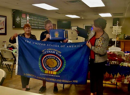 Honorary Partner ceremony for FL VVA Chapter 522 by the FL Clearwater Chapter NSDAR.