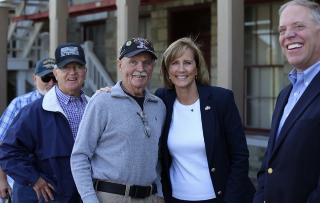 U.S. Rep. Claudia Tenney &#40;NY-24&#41;  stands beside a Vietnam veteran.