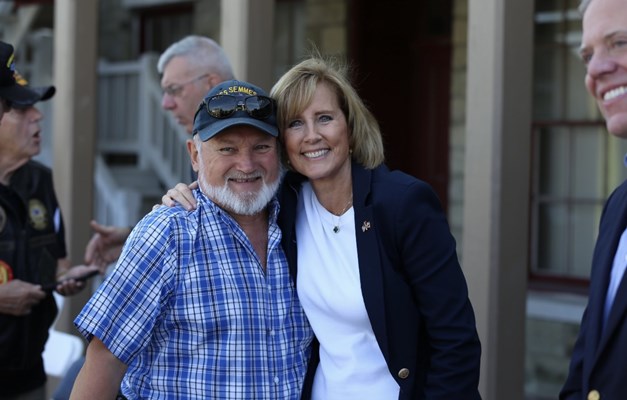 U.S. Rep. Claudia Tenney &#40;NY-24&#41; stands beside a Vietnam veteran. 