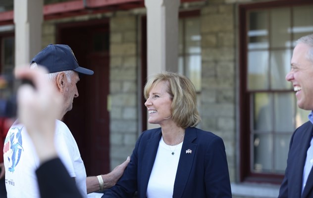 U.S. Rep. Claudia Tenney &#40;NY-24&#41; speaks with a Vietnam veteran. 