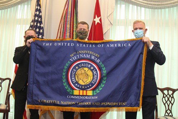 Privileged to present the Commemorative Flag to The Honorable Ryan D. McCarthy, Secretary of the Arm