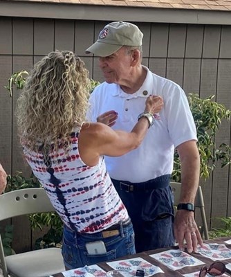 Vietnam veteran James Lechner was presented a Vietnam Veteran Lapel Pin.