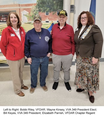 Honorary Partner ceremony for PA VVA Chapter 349 by Valley Forge Chapter NSDAR.