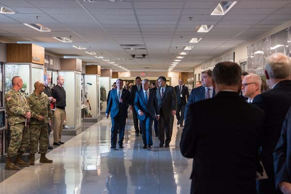 Secretary of Defense Ash Carter attends a Vietnam War hallway dedication ceremony.