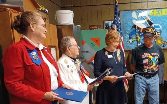 Honorary Partner ceremony for WI VVA Chapter 731 by members of the WI Jean Nicolet Chapter NSDAR.