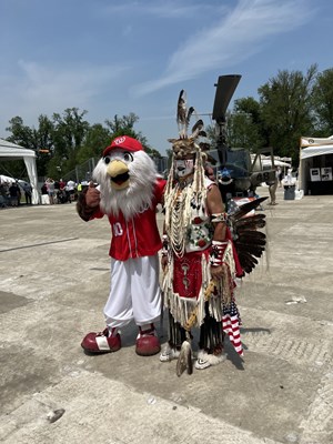 Washington_Nationals_Mascot_Screech_and_Native_American_Percy_Warcloud_Edwards