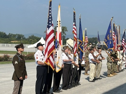 The presentation of colors at the fair.