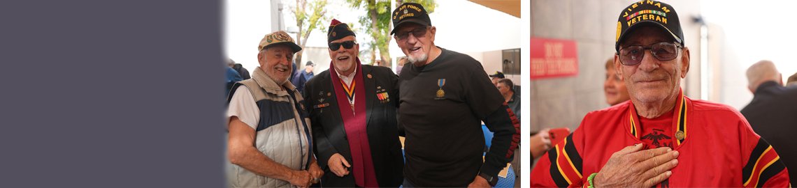 General slide with Vietnam veterans