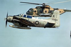 A-1E Skyraider and HH-3C Jolly Green Giant