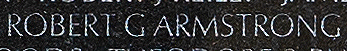 Engraved name on The Wall of First Lieutenant Robert G. Armstrong, U.S. Air Force