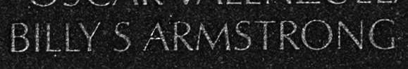 Armstrong's name inscribed in the wall