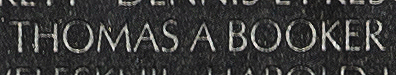 Engraved name on The Wall of Platoon Sergeant Thomas Arthur Booker, U.S. Army