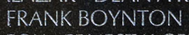 Engraving on The Wall of the name of Specialist Four Frank Boynton, U.S. Army