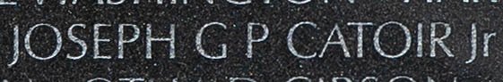 Engraved name on The Wall of Specialist Five Joseph G. P. Catoir, Jr., U.S. Army