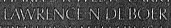 Engraved name on The Wall of Sergeant Lawrence Neil De Boer, U.S. Army