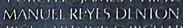 Engraved name on The Wall of Petty Officer Third Class Manuel R. Denton, U.S. Navy