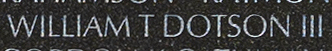 Engraved name on The Wall of Sergeant William T. Dotson III, U.S. Army