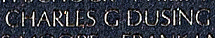 Engraved name on The Wall of Chief Master Sergeant Charles G. Dusing, U.S. Air Force