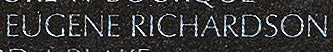 Engraved name on The Wall of Airman First Class Eugene Richardson, U.S. Air Force