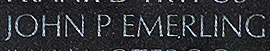 Engraved name on The Wall of Private First Class John P. Emerling, U.S. Army