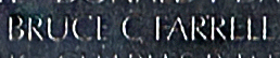 Engraved name on The Wall of Lieutenant Bruce C. Farrell, U.S. Navy