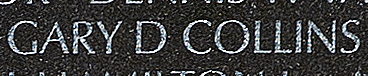 Engraved name on The Wall of Seaman Gary D. Collins, U.S. Navy