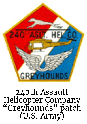 240th Assault Helicopter Company “Greyhounds” patch (U.S. Army)