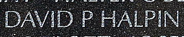 Engraved name on The Wall of Fireman David P. Halpin, U.S. Navy