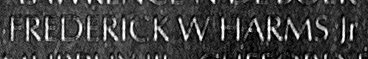Engraved name on The Wall of Sergeant Frederick William Harms, Jr., U.S. Army
