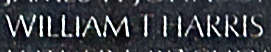 Engraved name on The Wall of Captain William T. Harris, U.S. Marine Corps