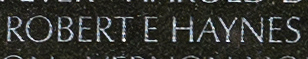 Engraved name on The Wall of Specialist Four Robert E. Haynes, U.S. Army