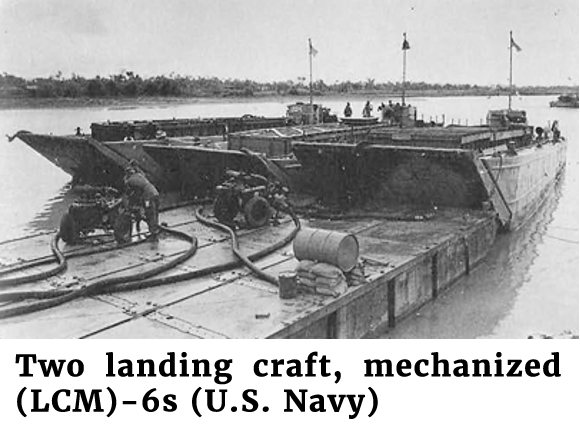 Photo of two landing craft, mechanized (LCM)-6s (U.S. Navy).