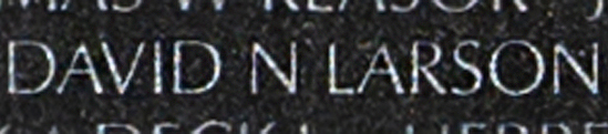 Seaman (Gunner’s Mate) David Neil Larson's name inscribed on The Wall.