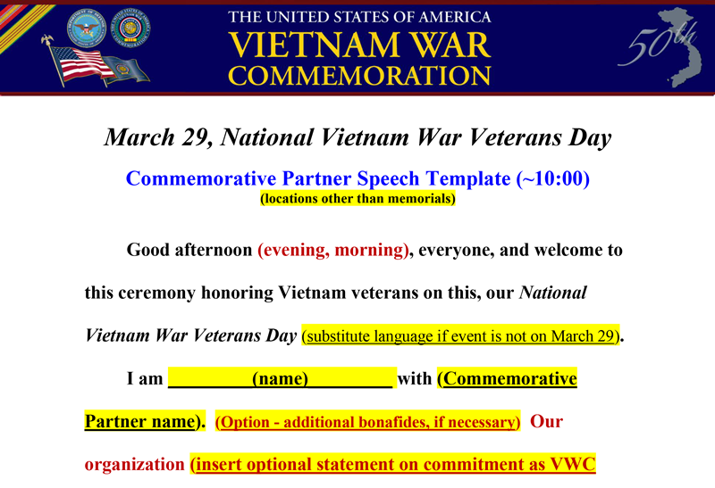 29 March speech template for locations other than Memorials (updated February 2024)