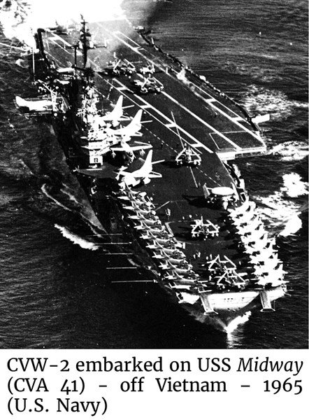 Photo of a CVW-2 embarked on the USS Midway (CVA 41) - off Vietnam – 1965 (U.S. Navy)